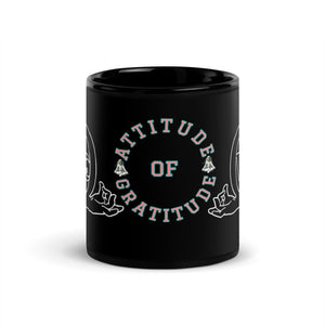 QueenVCulture Attitude Of Gratitude Black Glossy Mug