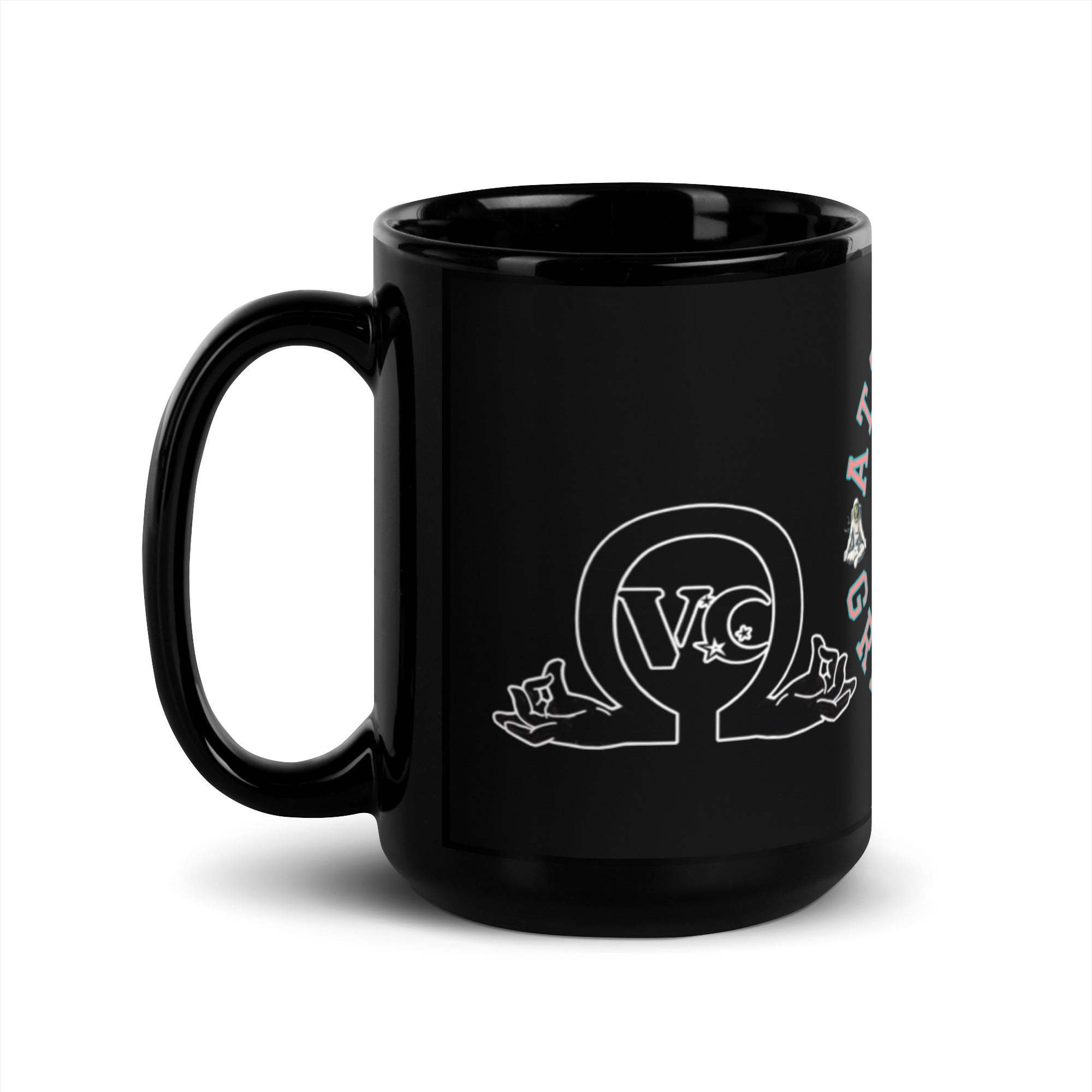 QueenVCulture Attitude Of Gratitude Black Glossy Mug