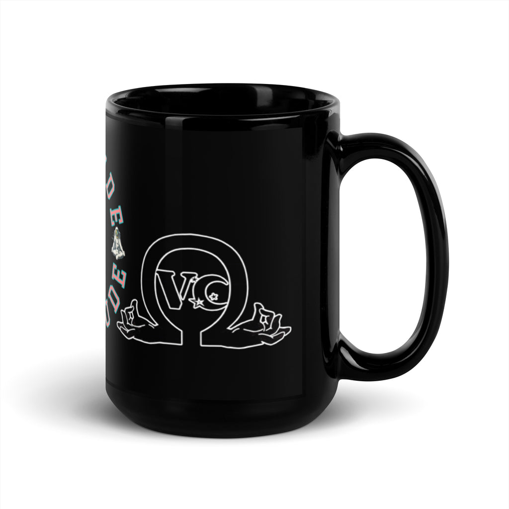 QueenVCulture Attitude Of Gratitude Black Glossy Mug