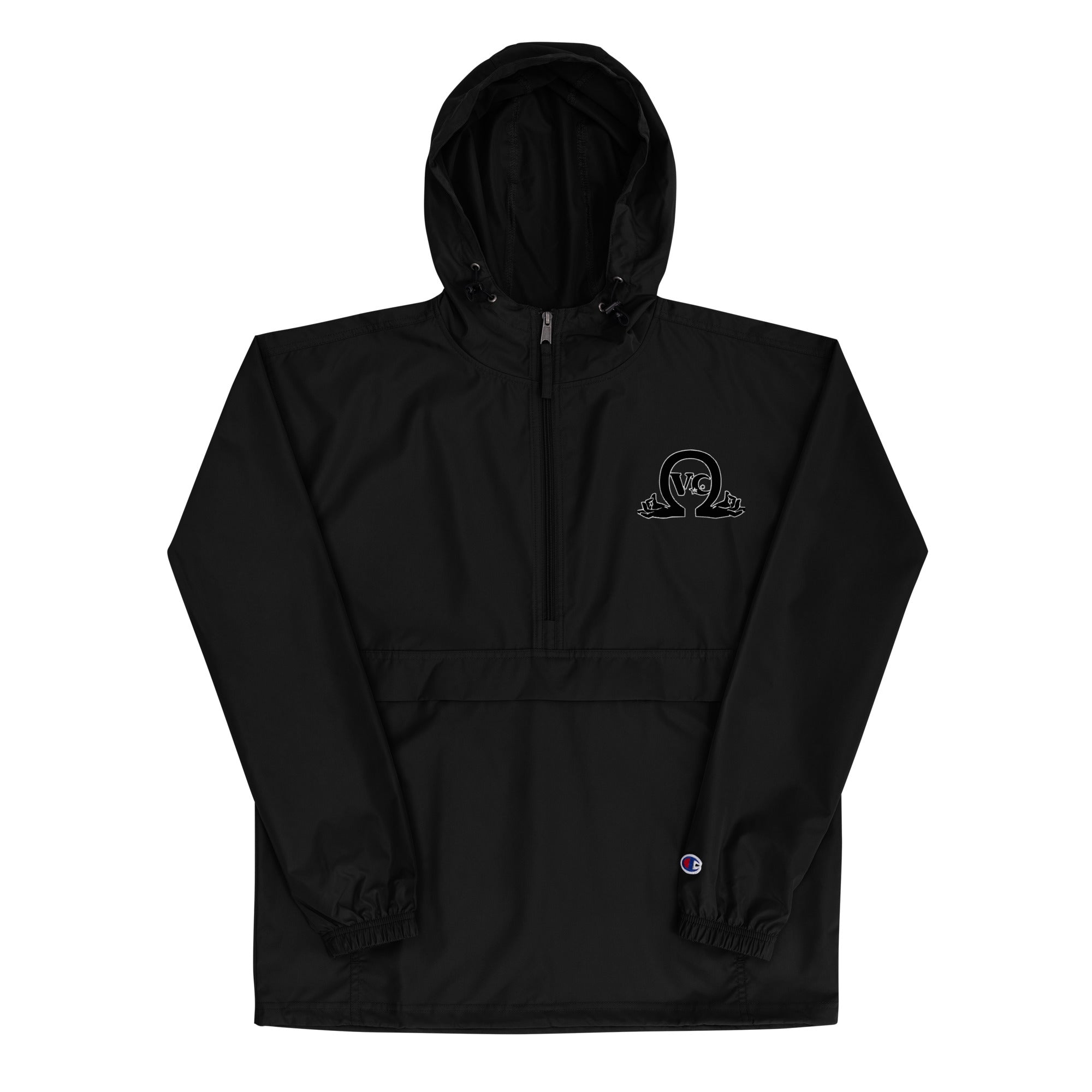 QueenVCulture Logo Embroidered Champion Packable Jacket