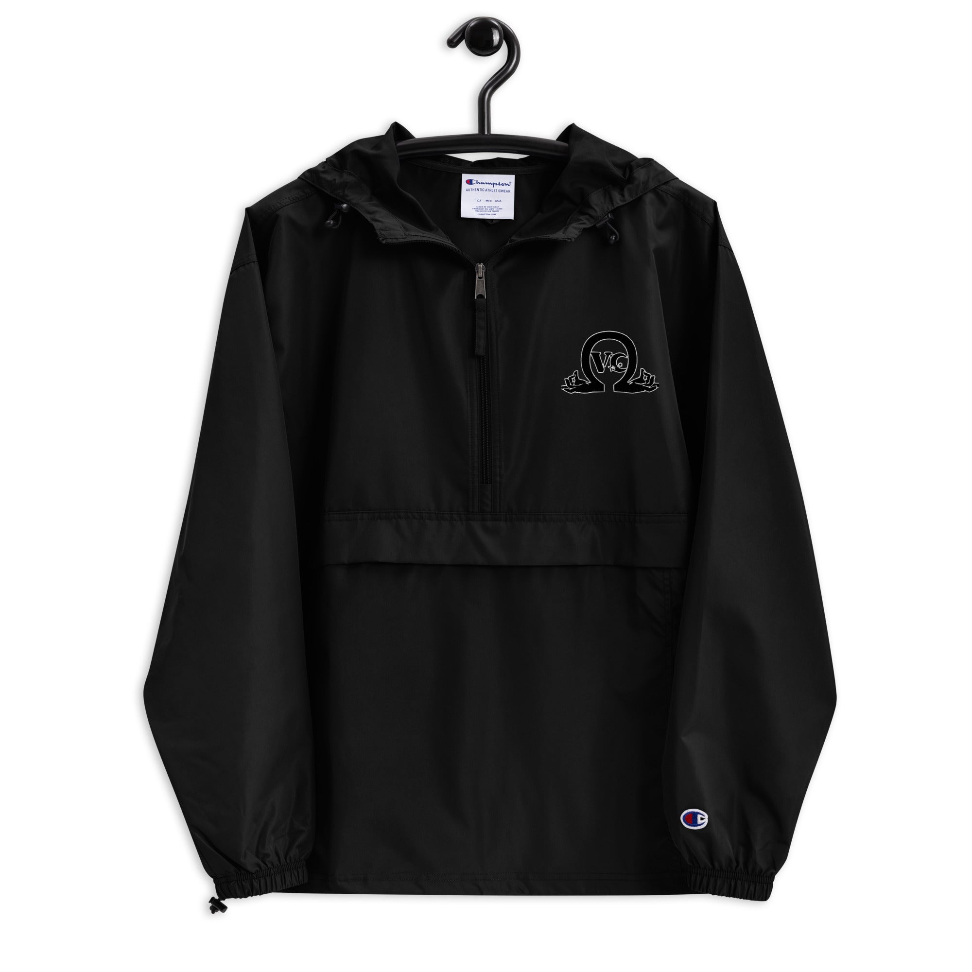 QueenVCulture Logo Embroidered Champion Packable Jacket