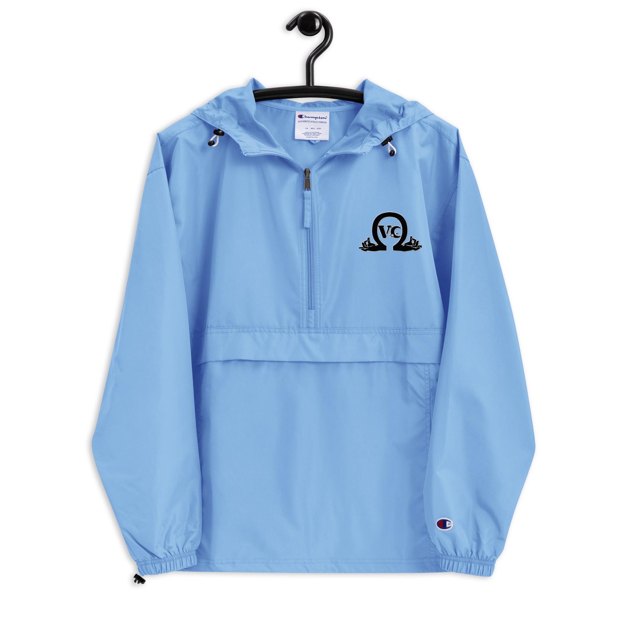 QueenVCulture Logo Embroidered Champion Packable Jacket