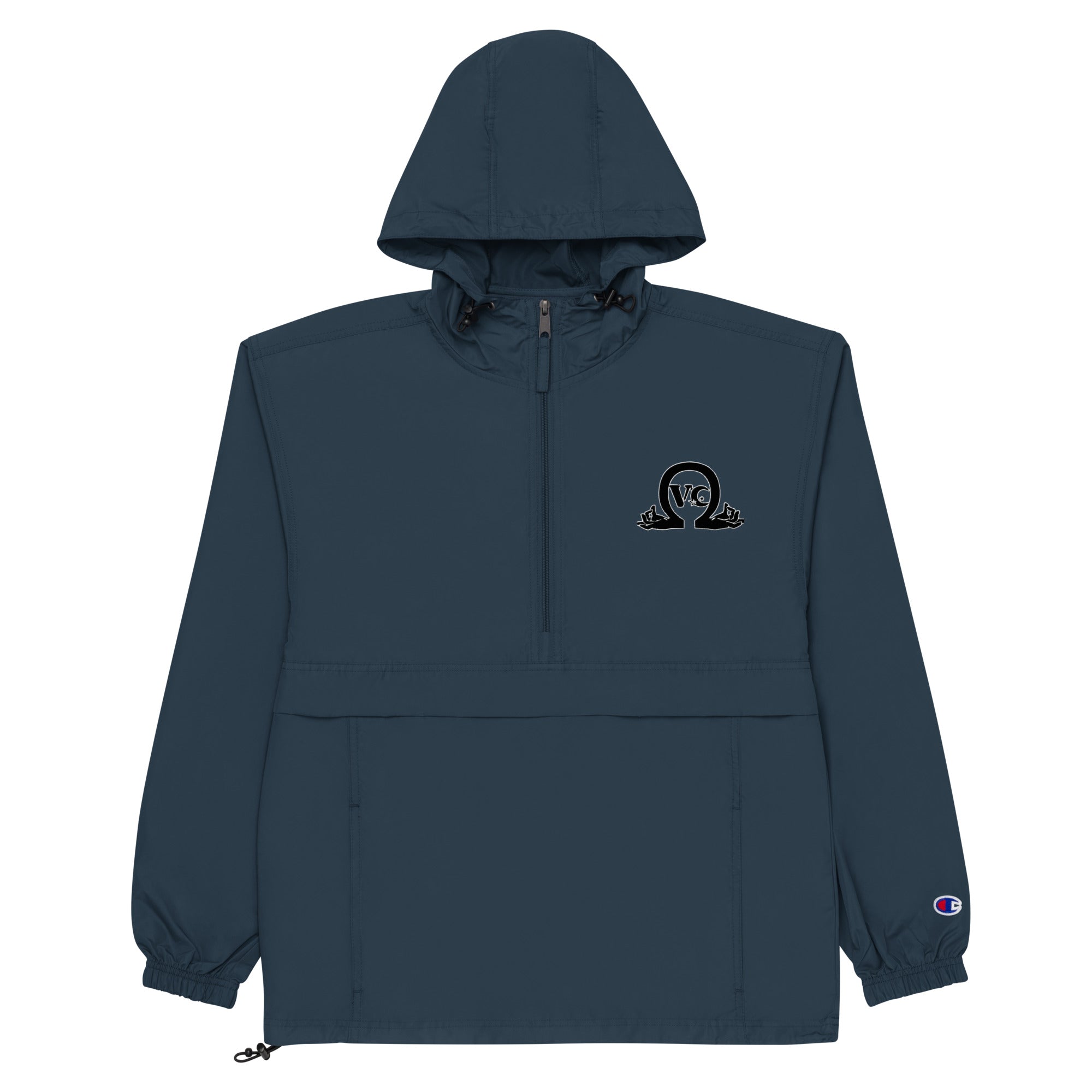 QueenVCulture Logo Embroidered Champion Packable Jacket