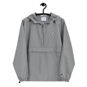 ΩVC Logo Embroidered Champion Packable Jacket - Queen V Culture 