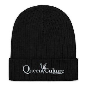 QueenVCulture Logo Ribbed knit beanie