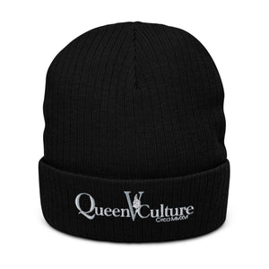 QueenVCulture Logo Ribbed knit beanie