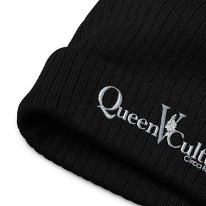 QueenVCulture Logo Ribbed knit beanie