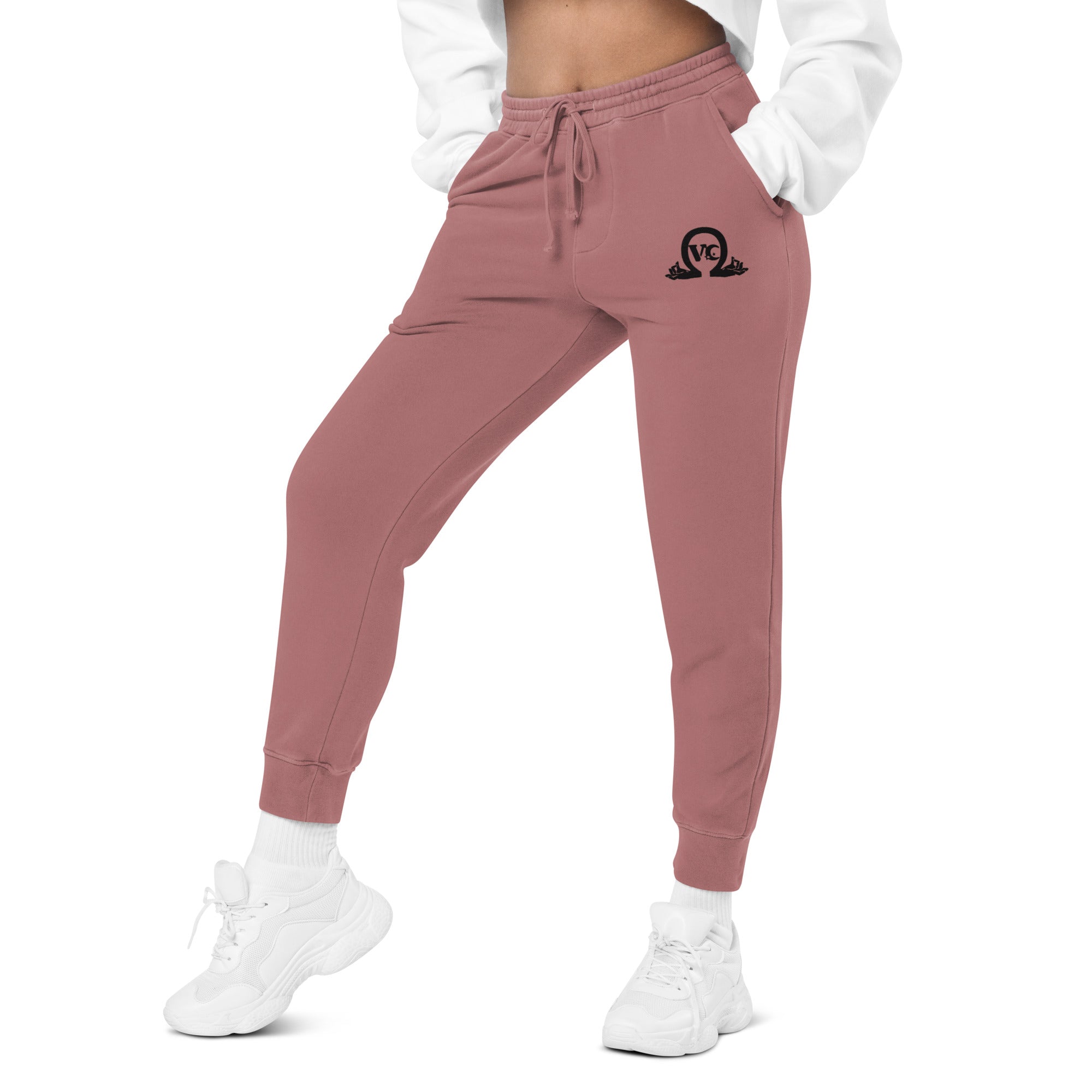QueenVCulture Embroidered Logo pigment-dyed sweatpants